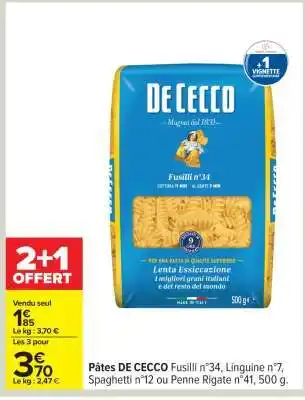 Carrefour Pâtes De Cecco offre