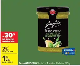 Carrefour Pesto GAROFALO Verde ou Tomates Séchées, 175 g offre
