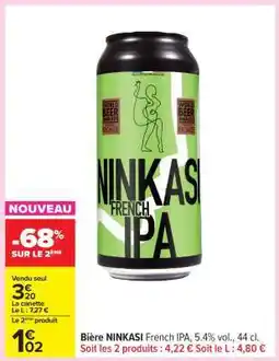 Carrefour Bière NINKASI French IPA offre
