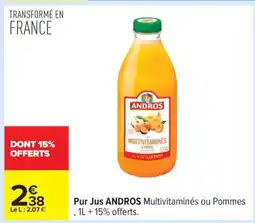 Carrefour Pur Jus ANDROS Multivitaminés ou Pommes offre