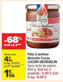 Carrefour Pâte à tartiner Noisette Cacao LUCIEN GEORGELIN offre