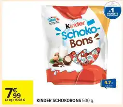 Carrefour KINDER SCHOKOBONS 500 g offre
