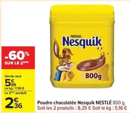 Carrefour Poudre chocolatée Nesquik NESTLÉ 800 g offre