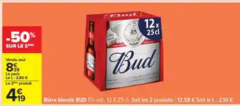 Carrefour Bière Blonde 'Bud' offre