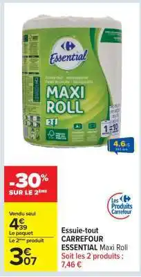 Carrefour Essuie-tout CARREFOUR ESSENTIAL Maxi Roll offre