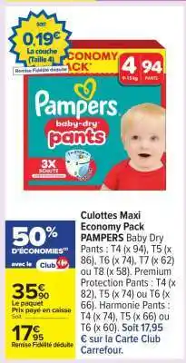 Carrefour Culottes Maxi Economy Pack offre