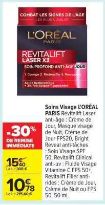 Carrefour Soins Visage L'ORÉAL PARIS Revitalift Laser anti-âge offre