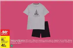 Carrefour Pyjama court bio homme offre