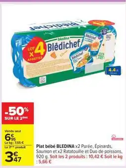 Carrefour Plat bébé BLEDINA offre