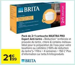 Carrefour Pack de 2+1 cartouche MAXTRA PRO Expert Anti-tartre offre