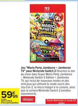 Carrefour Mario Party Jamboree + Jamboree TV pour Nintendo Switch 2 offre