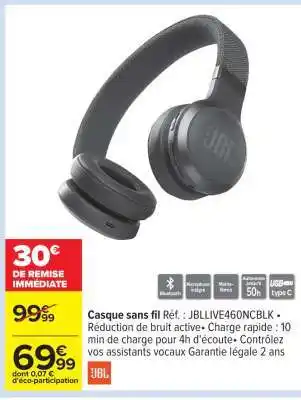 Carrefour Casque sans fil offre