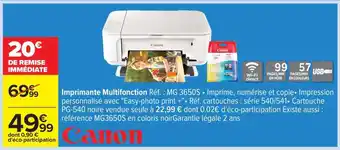 Carrefour Canon Imprimante Multifonction offre