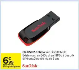 Carrefour Clé USB 2.0 32Go offre