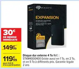 Carrefour Disque dur externe 4 To offre