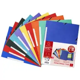 Carrefour EXACOMPTA Lot de 10 chemises à élastiques offre
