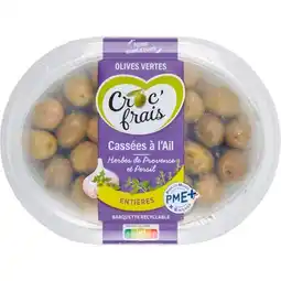 Carrefour Olives entières cassées à l'ail CROC FRAIS offre