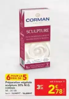 METRO Corman - préparation végétale sculpture 30% m.g offre