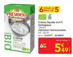 METRO Président - crème liquide u.h.t. biologique offre