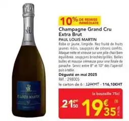 METRO Champagne grand cru extra brut offre
