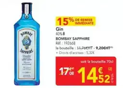 METRO Bombay sapphire - gin offre