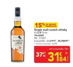 METRO Talisker - single malt scotch whisky offre