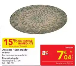 METRO In situ - assiette esmeralda offre