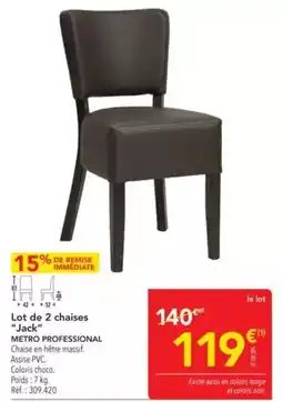 METRO Metro - lot de 2 chaises offre