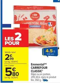 Carrefour Drive Carrefour - emmental classic offre