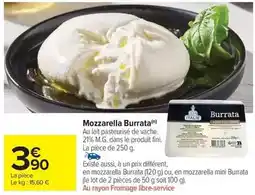 Carrefour Drive Fini - mozzarella burrata offre