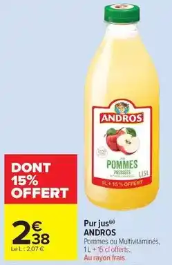 Carrefour Drive Andros - pommes ou multivitaminés offre