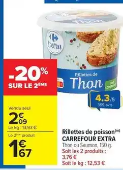 Carrefour Drive Carrefour - rillettes de poisson offre