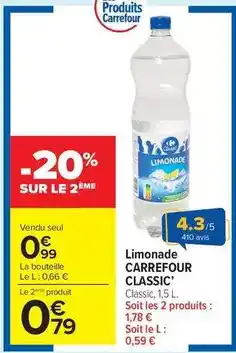 Carrefour Drive Carrefour - limonade classic' offre