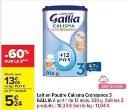 Carrefour Drive Gallia - lait en poudre calisma croissance 3 offre