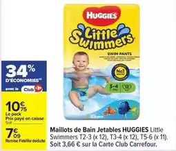 Carrefour Drive Huggies - maillots de bain jetables little swimmers offre
