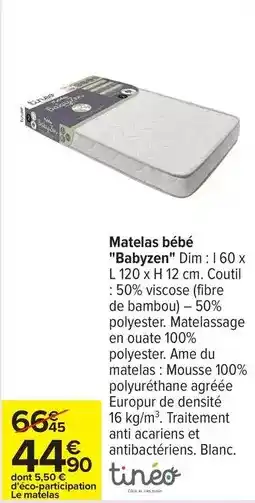 Carrefour Drive Dim - matelas bébé babyzen offre