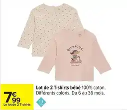 Carrefour Drive Tex - lot de 2 t-shirts bébé offre