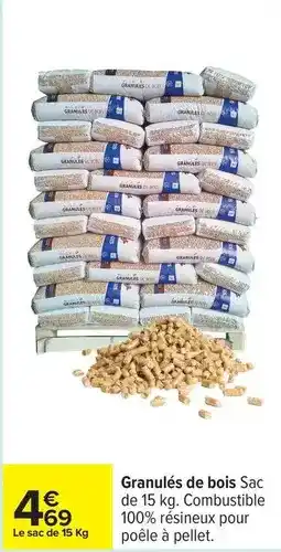 Carrefour Drive Granules de bois sac offre