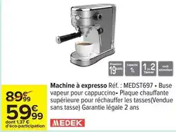Carrefour Drive Medek - machine à expresso réf.: medst697 offre