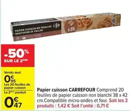 Carrefour Drive Carrefour - papier cuisson comprend 20 feuilles de papier cuisson offre