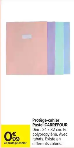 Carrefour Drive Carrefour - protège-cahier pastel offre