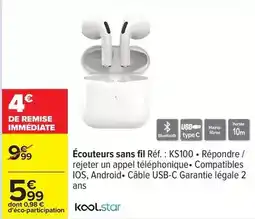 Carrefour Drive Écouteurs sans fil réf. : ks100 offre
