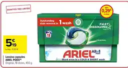 Carrefour Market LESSIVE CAPSULES ARIEL PODS offre