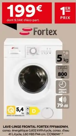 BUT Lave-linge frontal fortex FPF580DWH offre
