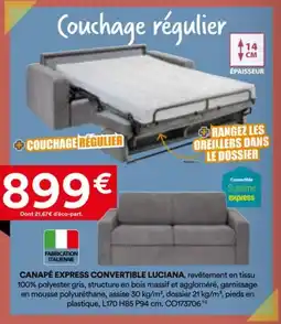 BUT Canapé express convertible luciana offre