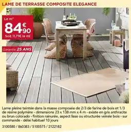 Gedimat Lame de terrasse composite elegance offre