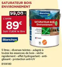 Gedimat BLANCHON Saturateur bois environnement offre