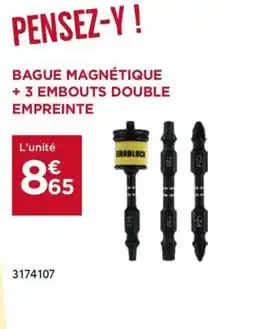 Gedimat Bague magnétique + 3 embouts double empreinte offre