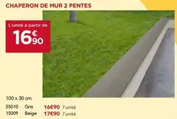 Gedimat Chaperon de mur 2 pentes offre