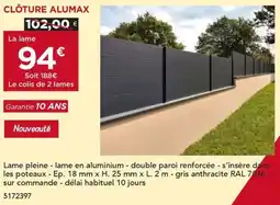 Gedimat Clôture alumax offre